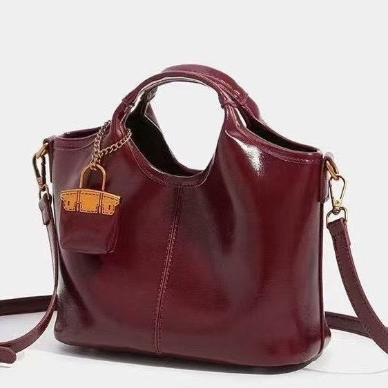 Leather Women's Bright Leather Shoulder Underarm Bag