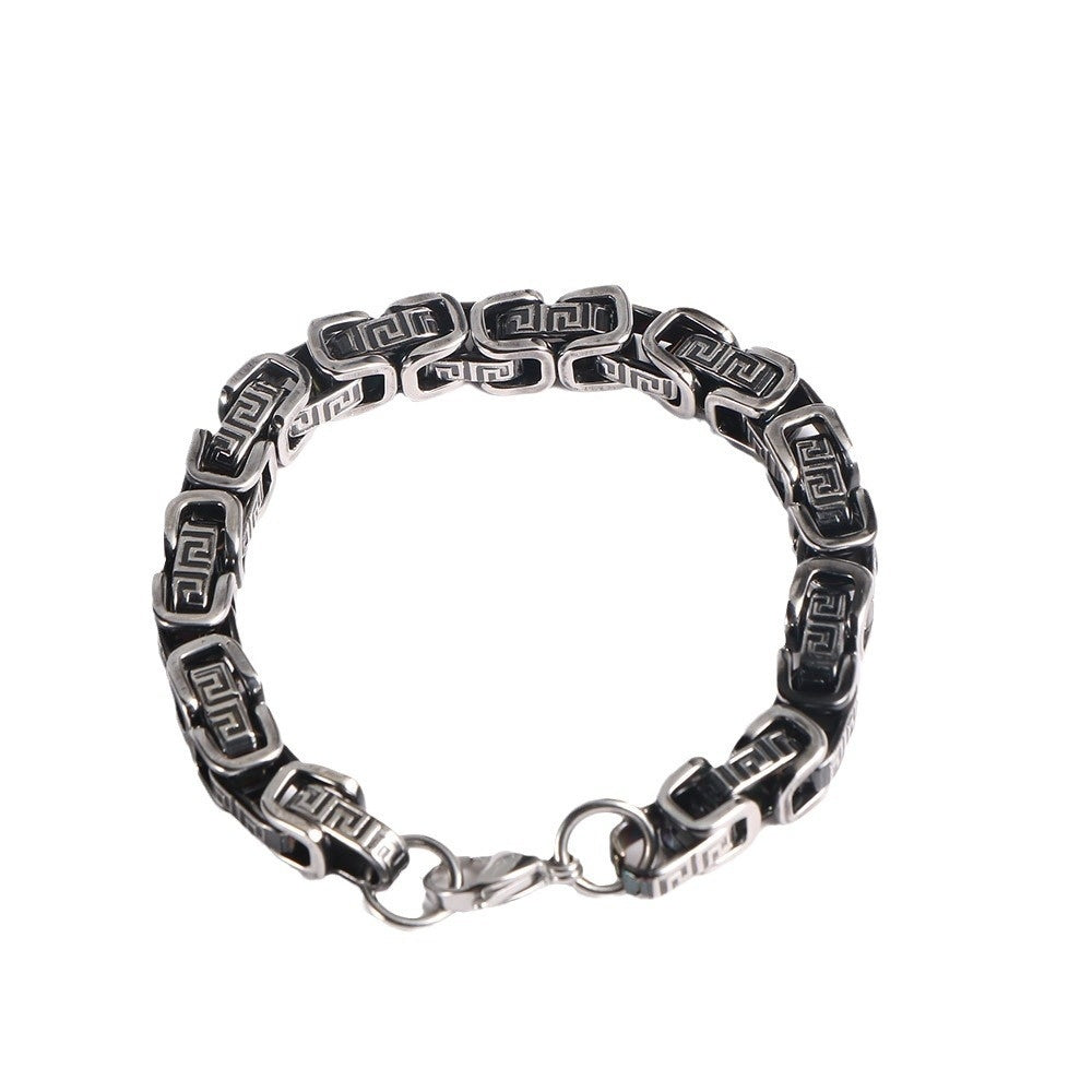 Titanium Steel Men's Bracelet Motorcycle Trampoline Chain