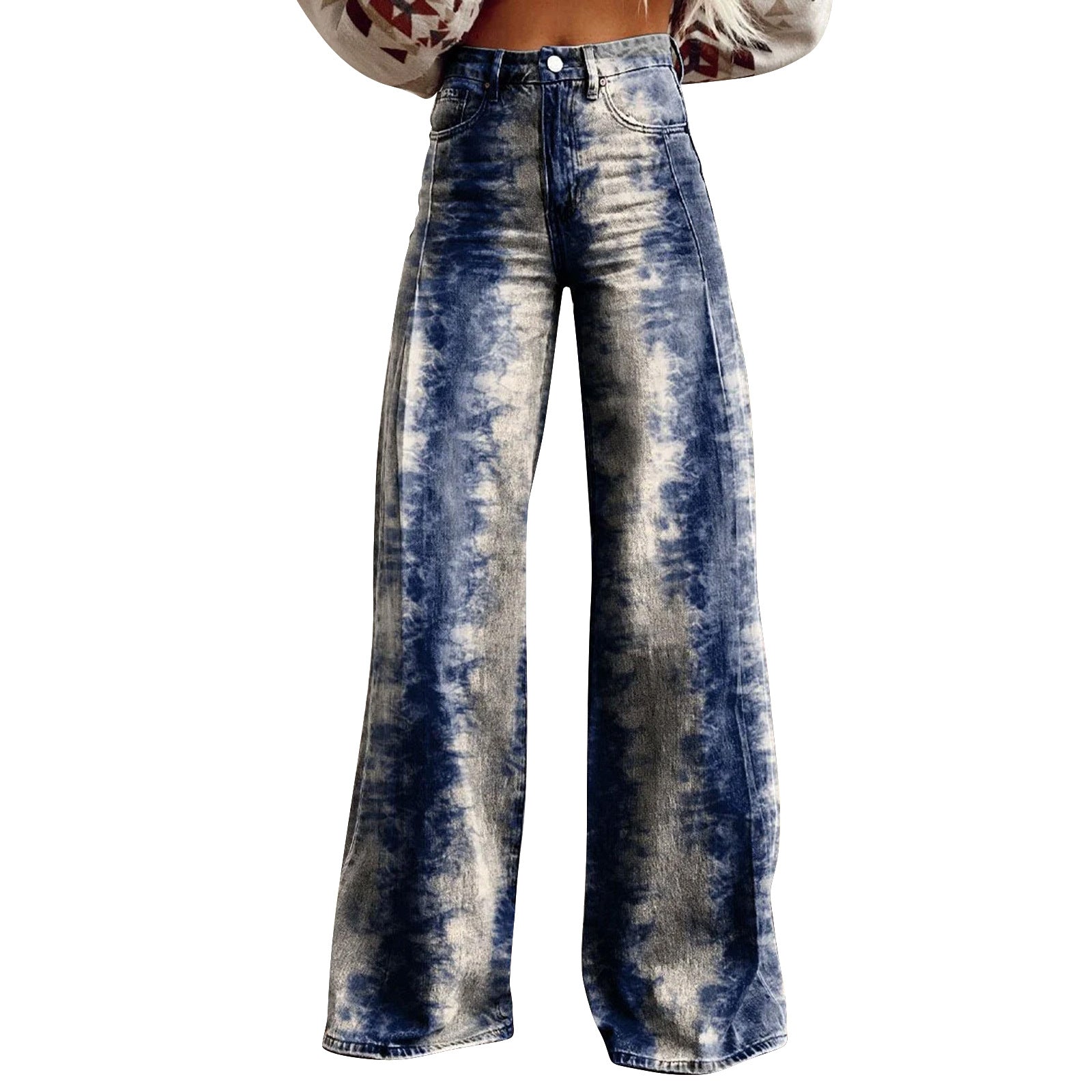 Trendy Flared Denim Jeans Made From Pure Cotton For Women