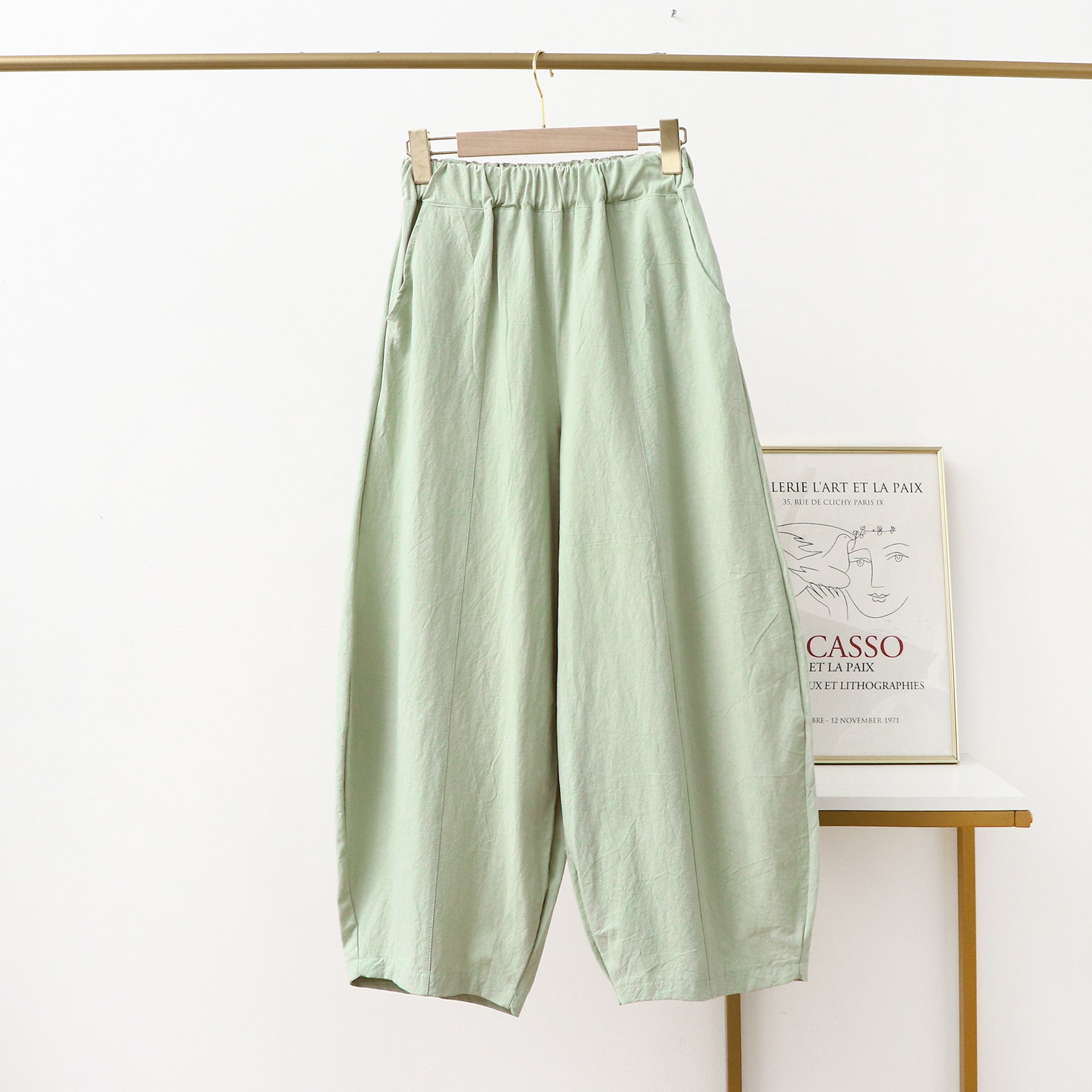 Women's Summer Thin Solid Color Linen Dungarees