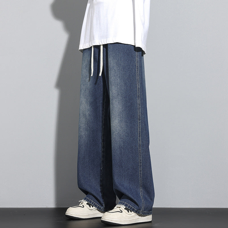 Mens Relaxed Wide Leg Minimalist And Comfortable Jeans