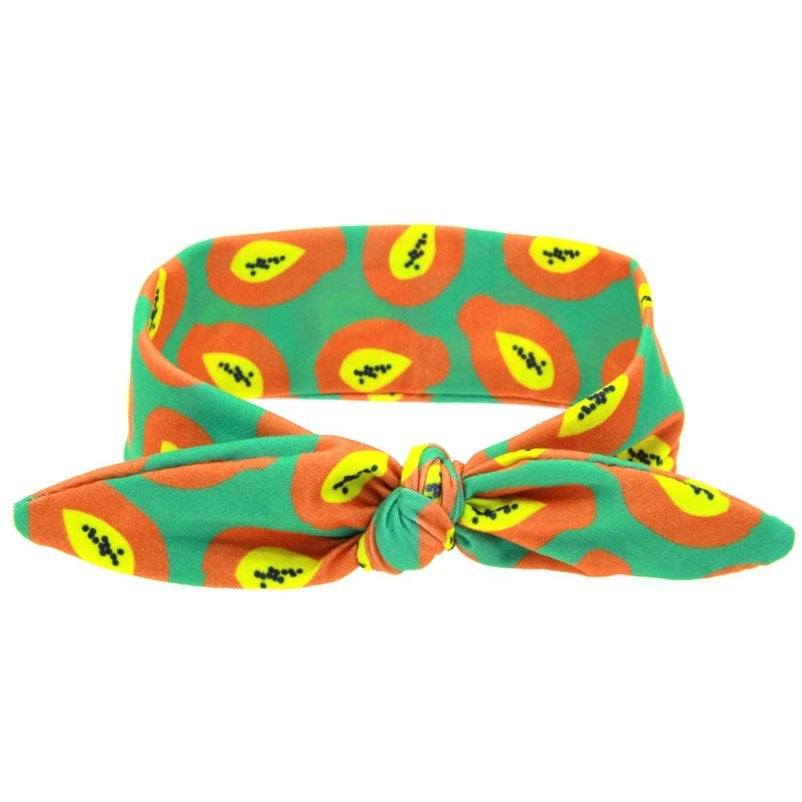 New Printed Children Diy Rabbit Ear Headband Parent-Child Suit