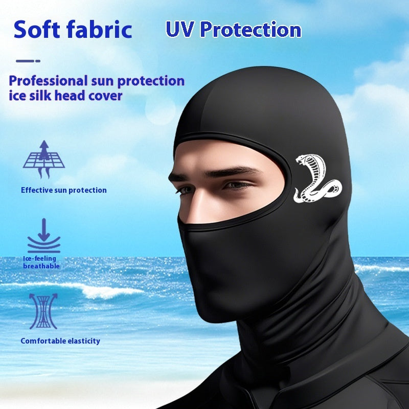 Full Face Ice Silk Sun-proof Headgear Integrated