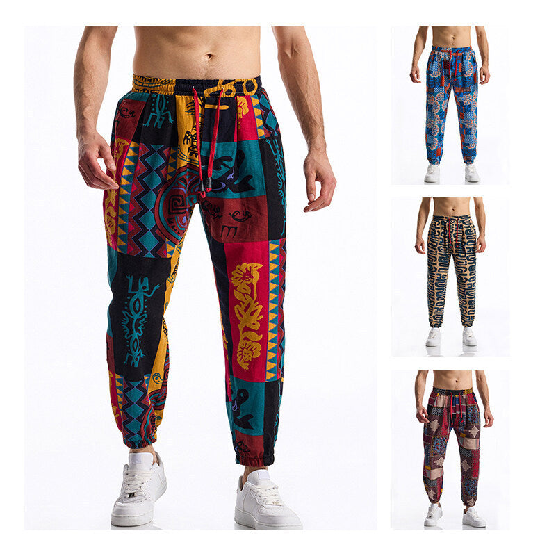 Men's Fashion Casual Printed Plus Size Casual Pants