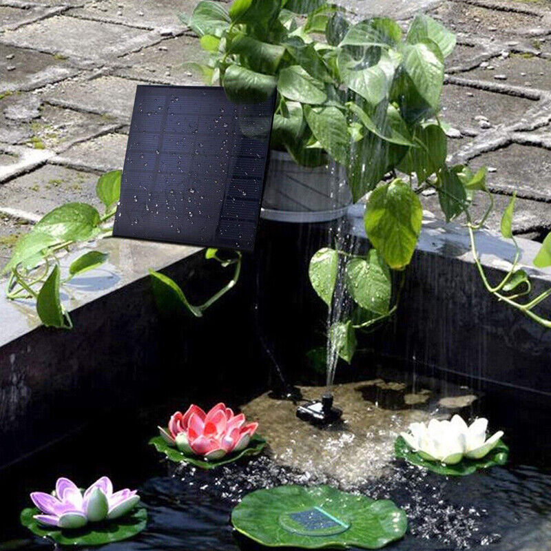 Solar Panel Powered Water Feature Garden Pool Pond Fish Aquarium Fountain