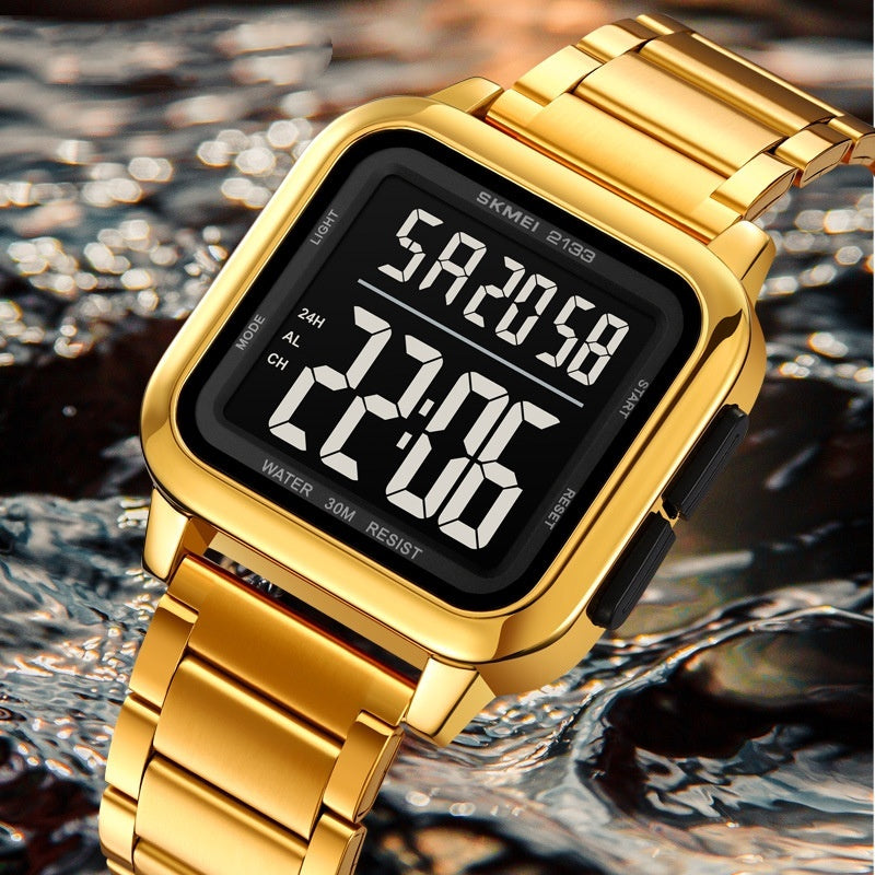 Fashion Trend Luminous Square Electronic Waterproof Watch