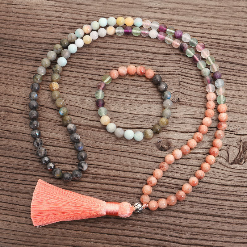 New Stone Necklace Bracelet Yoga Lotus