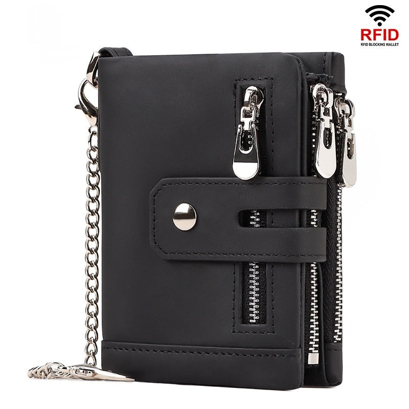 Men's Fashion Personality Tri-fold Multi-color Wallet