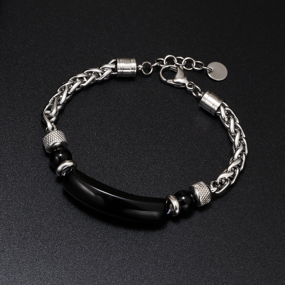 Natural Stone Bracelet Men's Chain Splicing Tiger Eye Stone