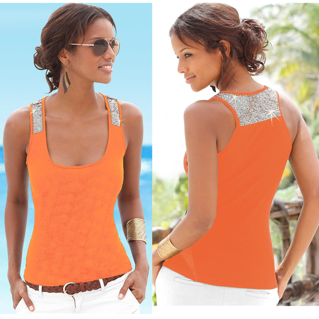European And American Stitching Milk Silk Square Neck Sleeveless Top Sexy
