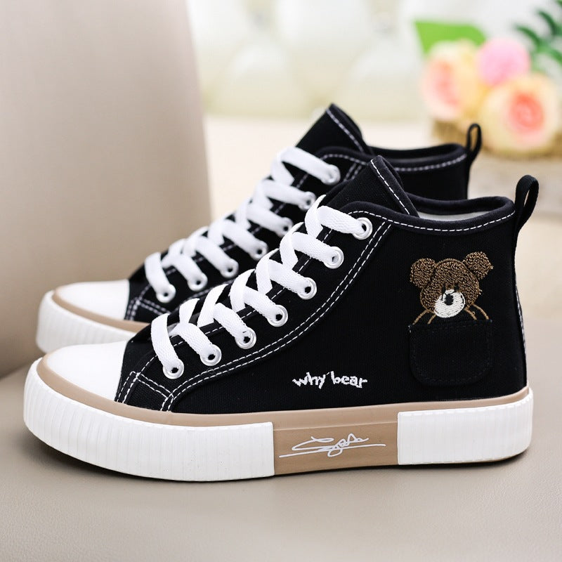 Women's Fashion Pocket Bear High Top Shoes