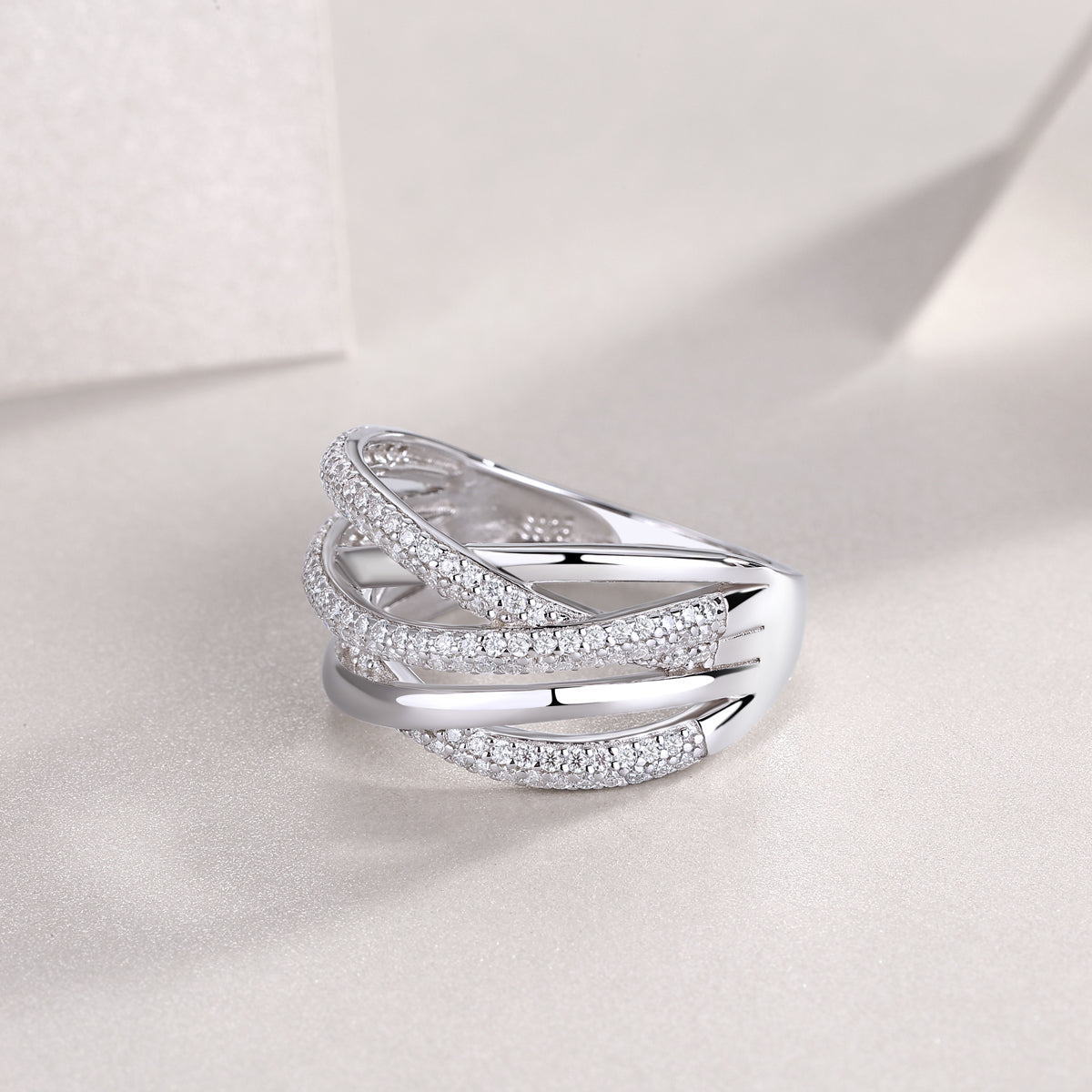 1Brilliant Interweaving - A Fashionable And Luxurious Jewelry Accessory Set With Moissanite S925 Sterling Silver And Platinum-plated Diamond Prohibit TikTok sales