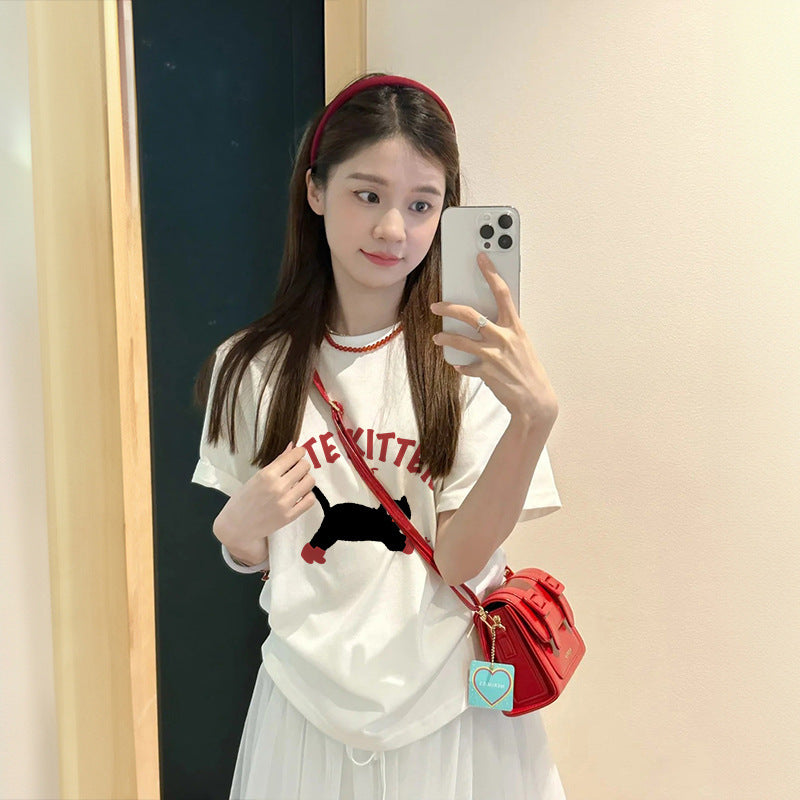 Printed Loose Summer New Short-sleeved T-shirt For Women