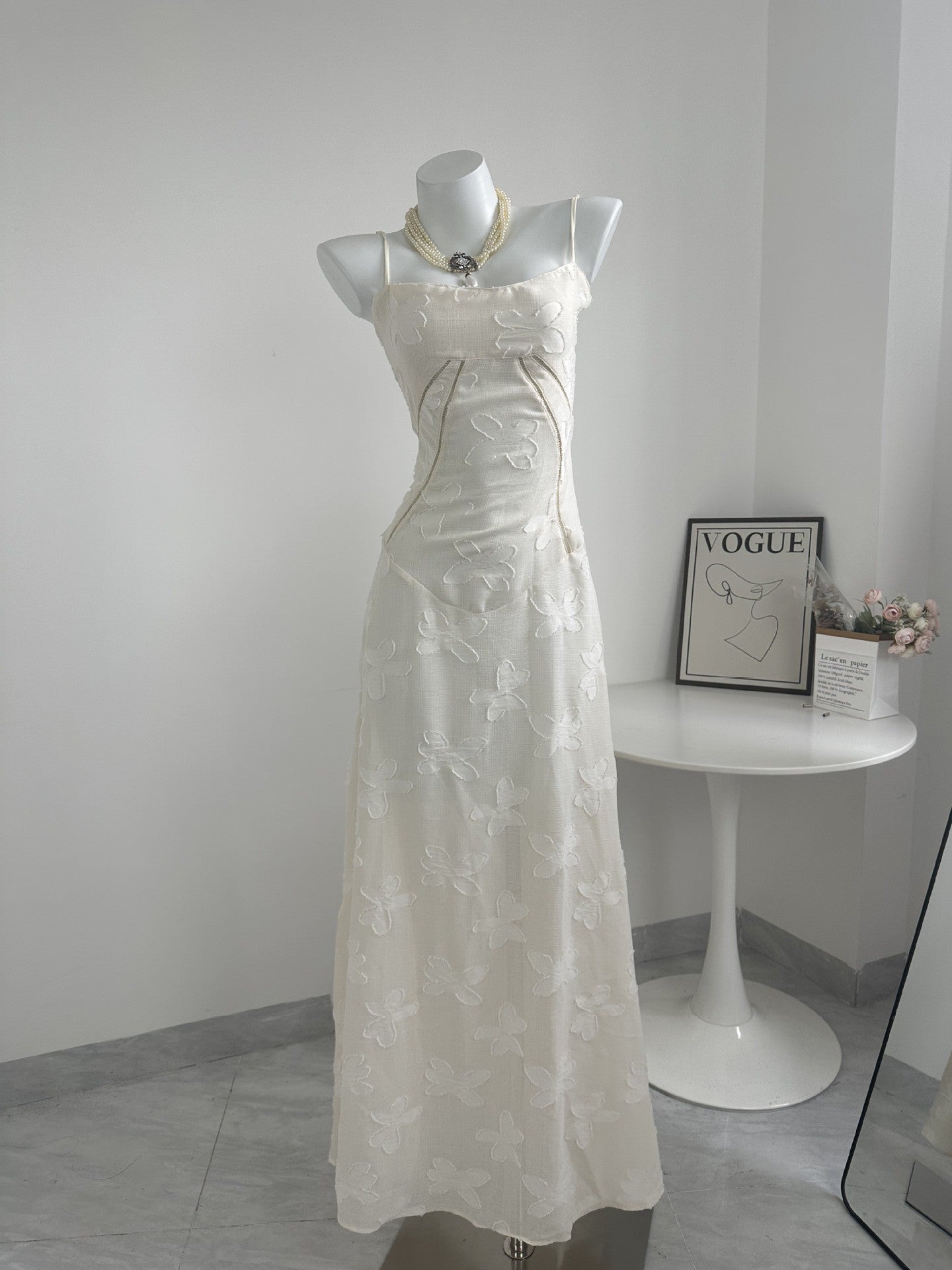 New Embroidered Floral Long Skirt With High-end Feel, Luxurious Camisole Skirt, Slimming Dress