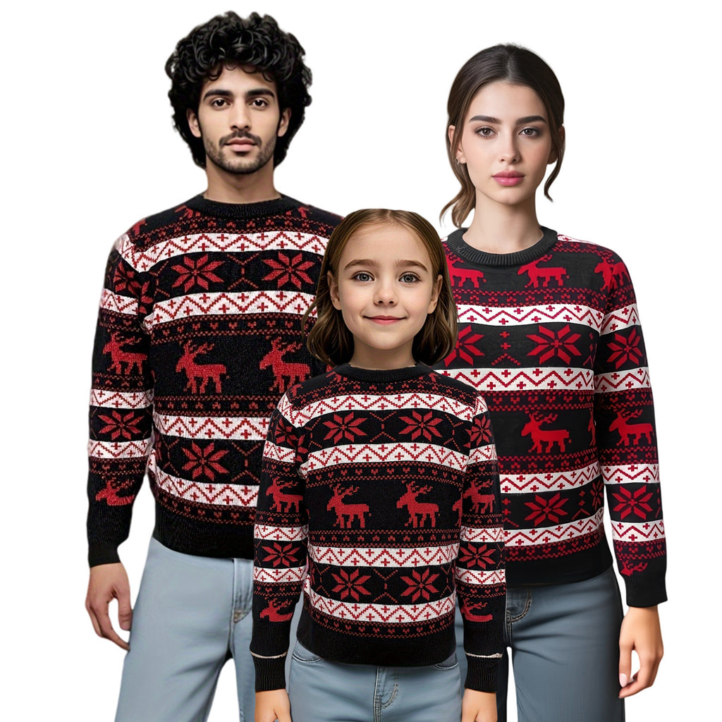 Women's Christmas Round Neck Loose Long Sleeves Sweater