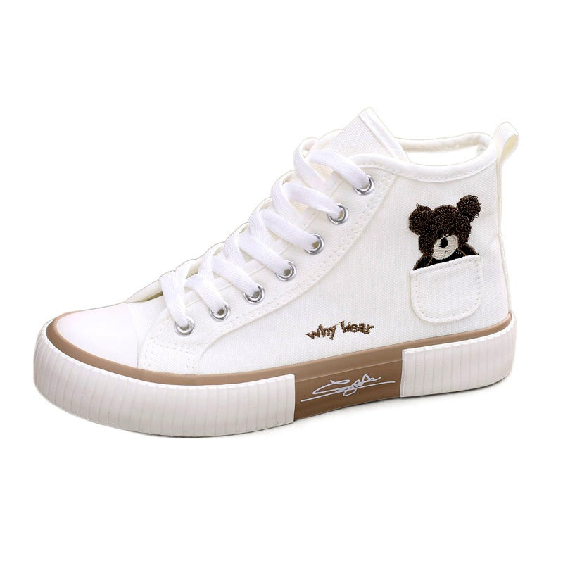 Women's Fashion Pocket Bear High Top Shoes
