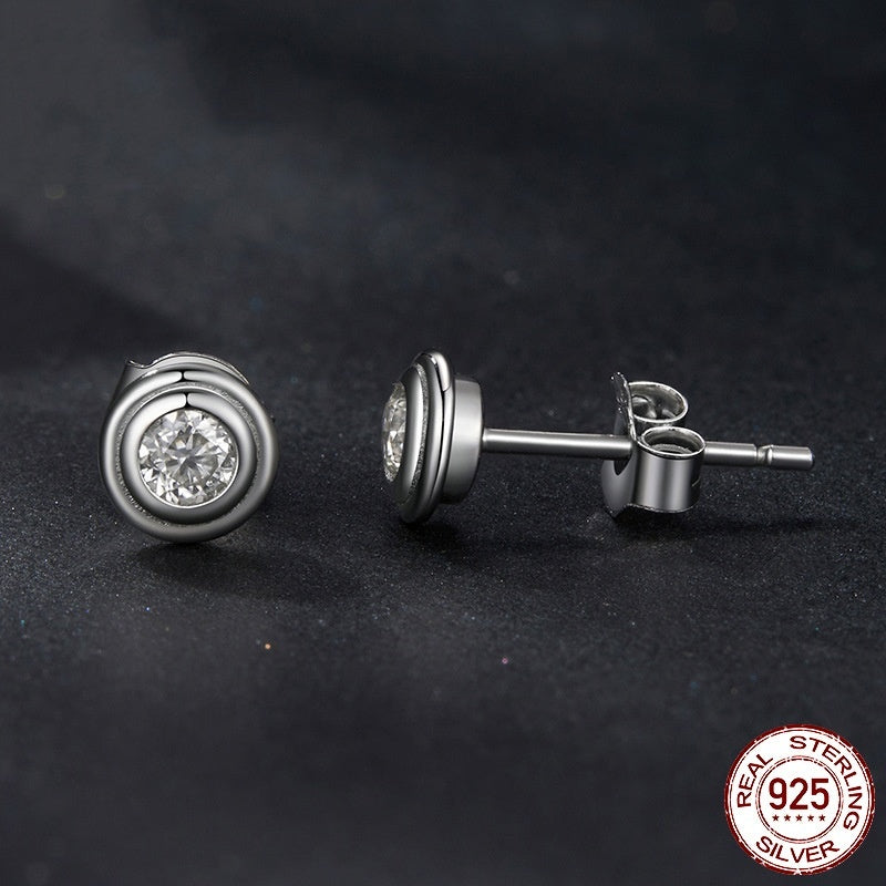 Bubble G Color Moissanite Stud Earrings S925 Sterling Silver Daily Simple