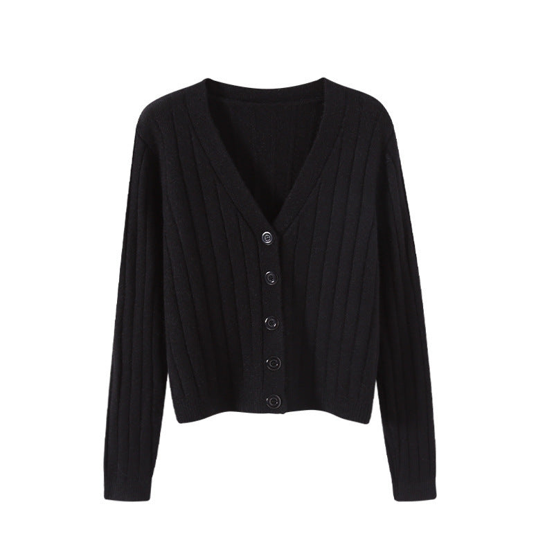 V-neck Sweater Sweater Thin Cardigan Jacket Top For Women