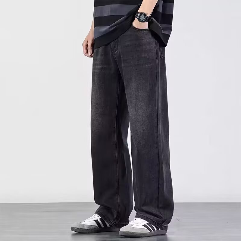 Vintage High-street Straight-leg Loose Wide-leg Jeans