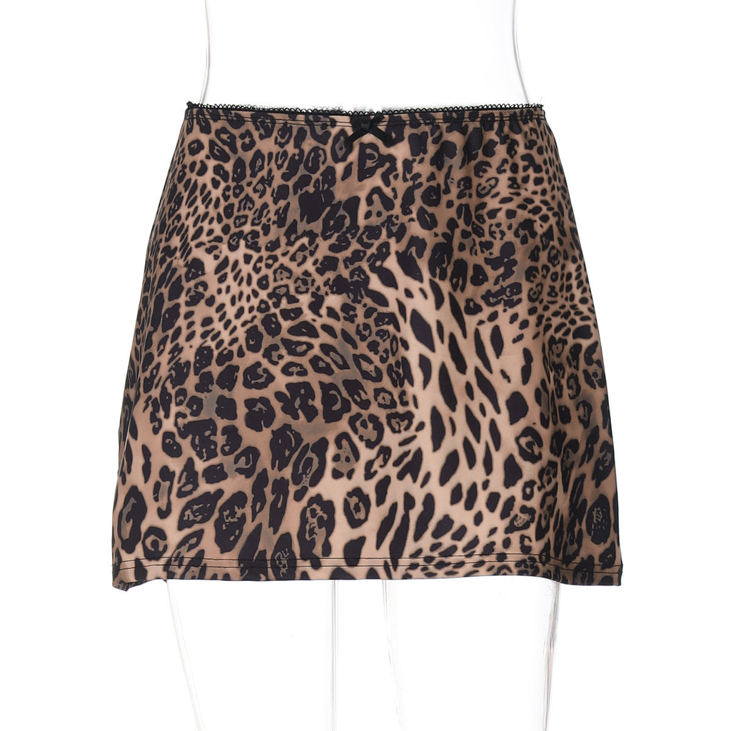 Sexy Leopard Print Printed Stylish Versatile Skirt