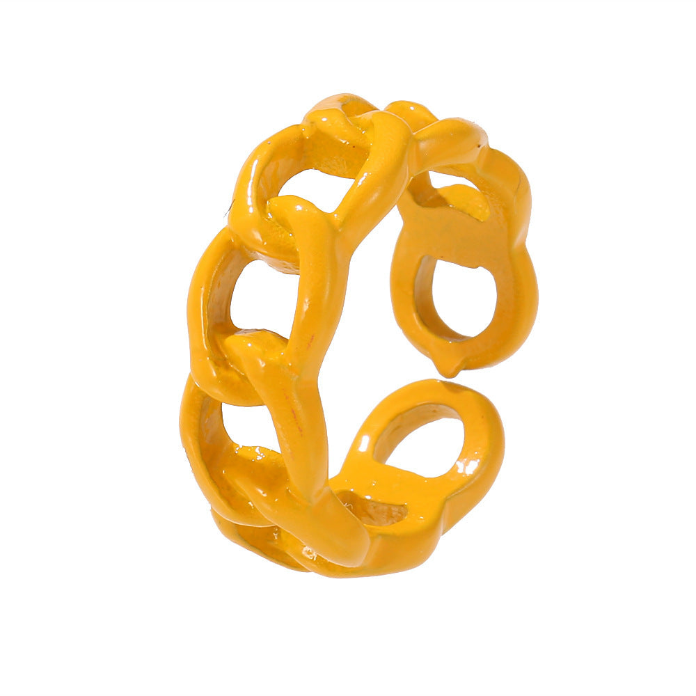 Vintage Golden Heart Smile Rings Set For Women
