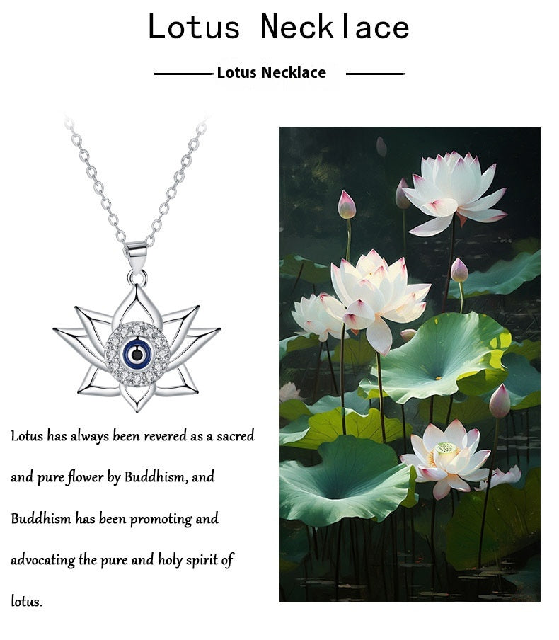Vintage Lotus Bottom Devil's Eye Necklace