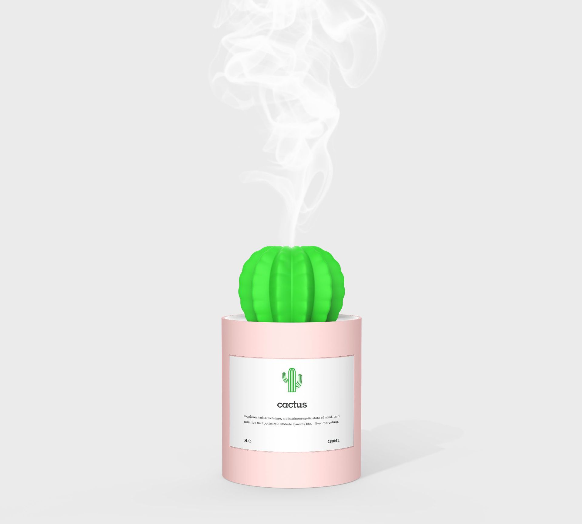 Air Humidifier Soft LED Light Cactus Ultrasonic Aroma Essential Oil Diffuser For Home Car USB Mini Air Purifier