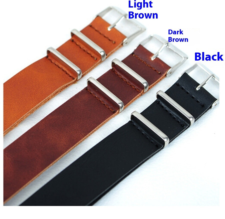 Strap Black Brown Black Brown Watch Accessories Zulu Poly Urethane Leather Strap