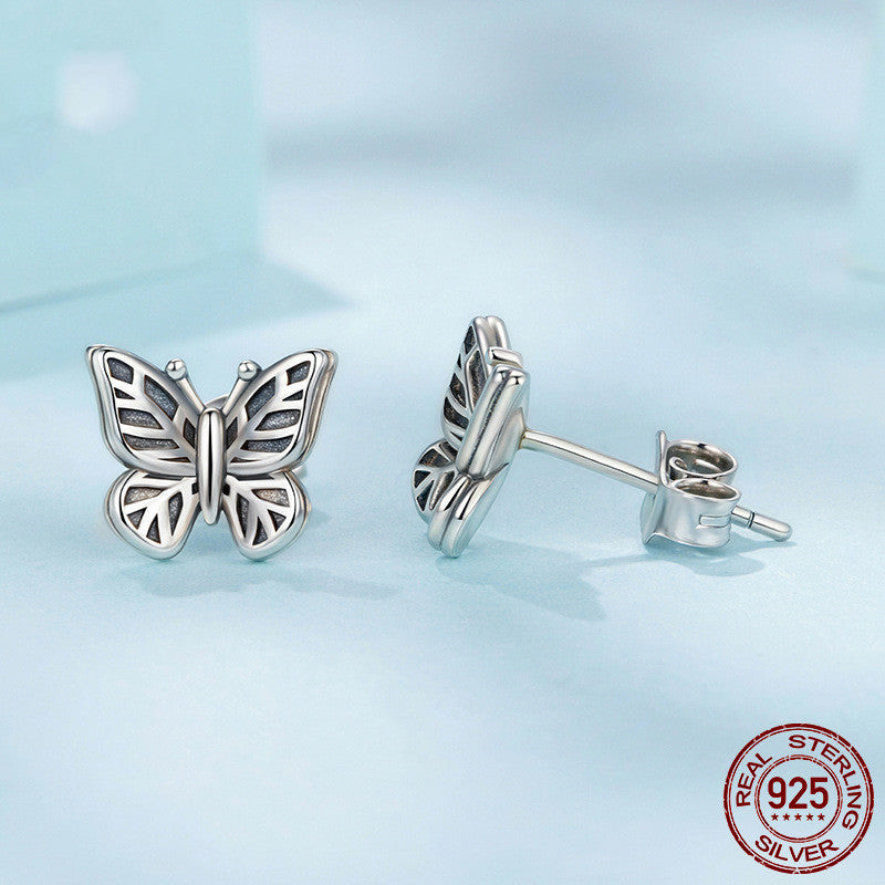 Silver Ziyun Original S925 Sterling Silver Retro Butterfly Studs