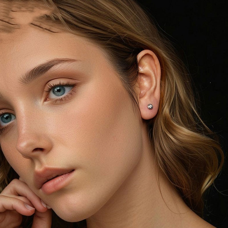 Bubble G Color Moissanite Stud Earrings S925 Sterling Silver Daily Simple