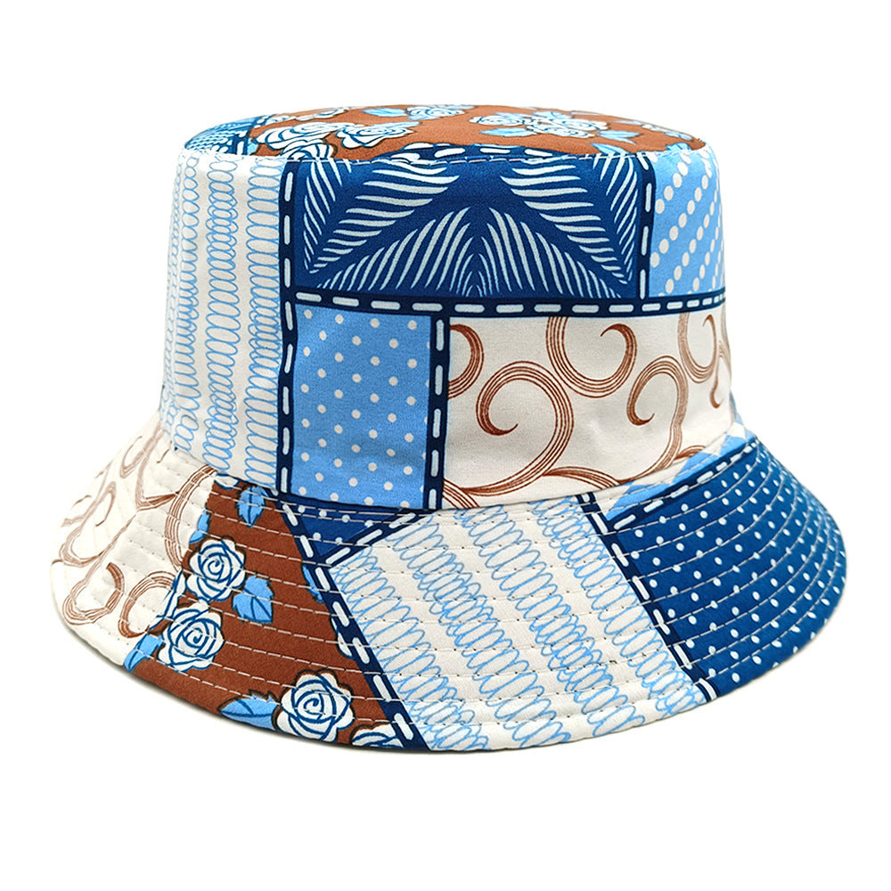Geometric Bucket Hat Color Matching Printing Double-sided Wear Bucket Hat