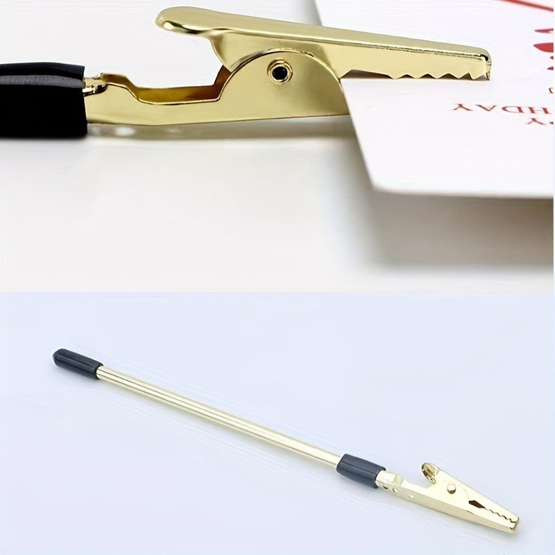 Jewelry Bracelet Accessory Tool Gold-Plated Iron Rod Multi-Functional Alligator Clip Note Holder 155mm