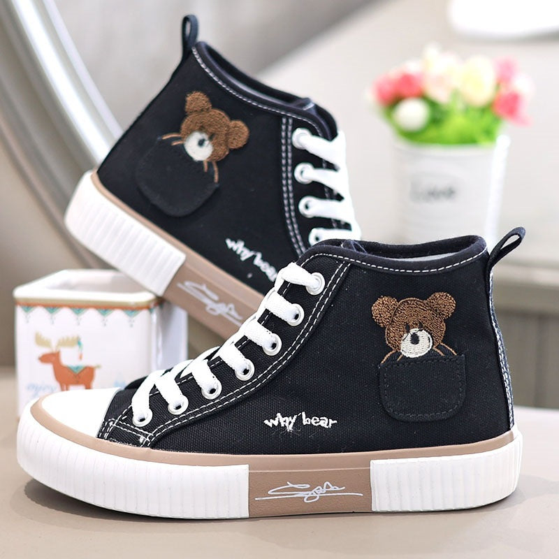 Women's Fashion Pocket Bear High Top Shoes