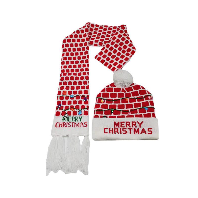 Holiday Party Christmas LED Luminous Knitted Jacquard Knitted Hat