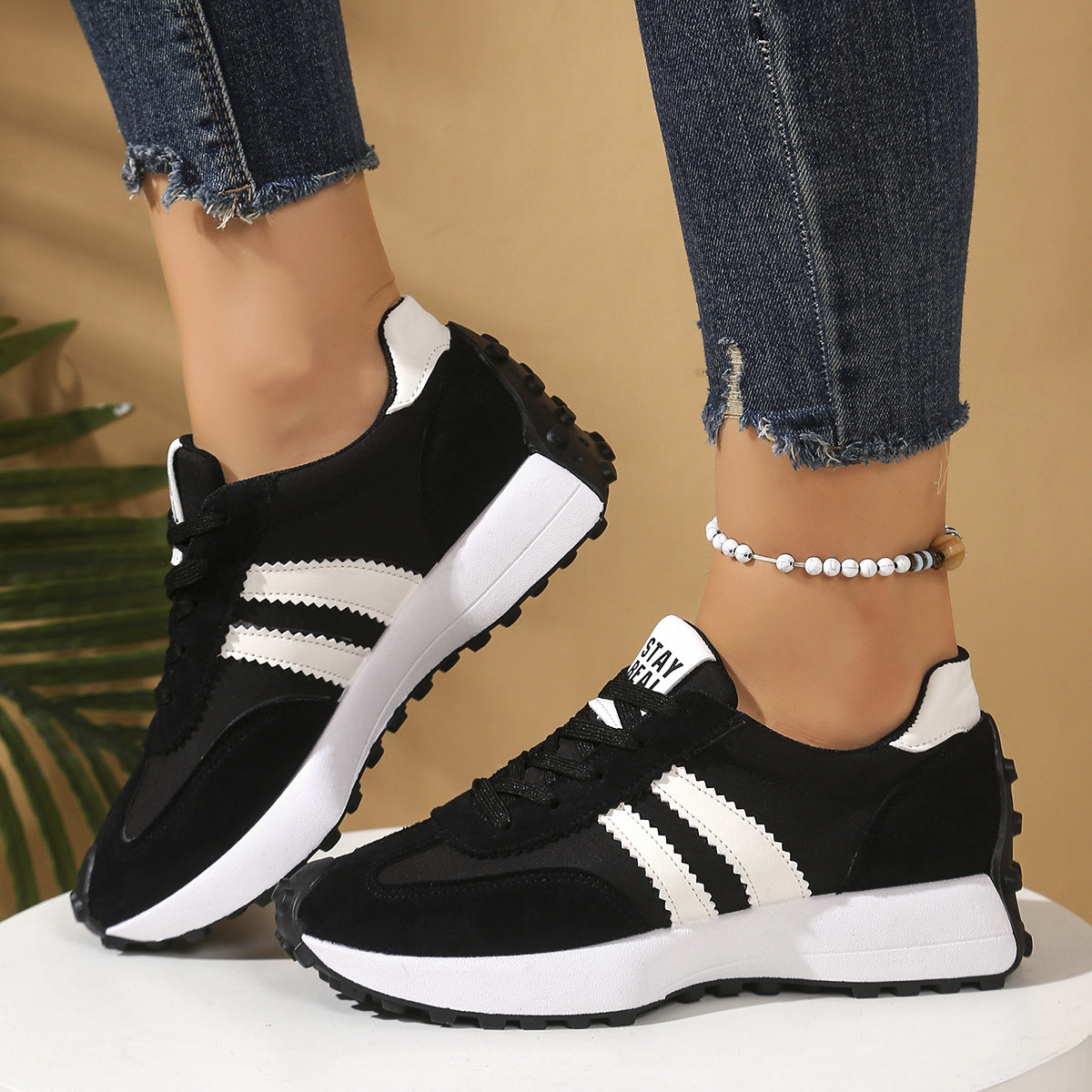 Women's Thick Bottom Student Casual Shoes Breathable Sneaker