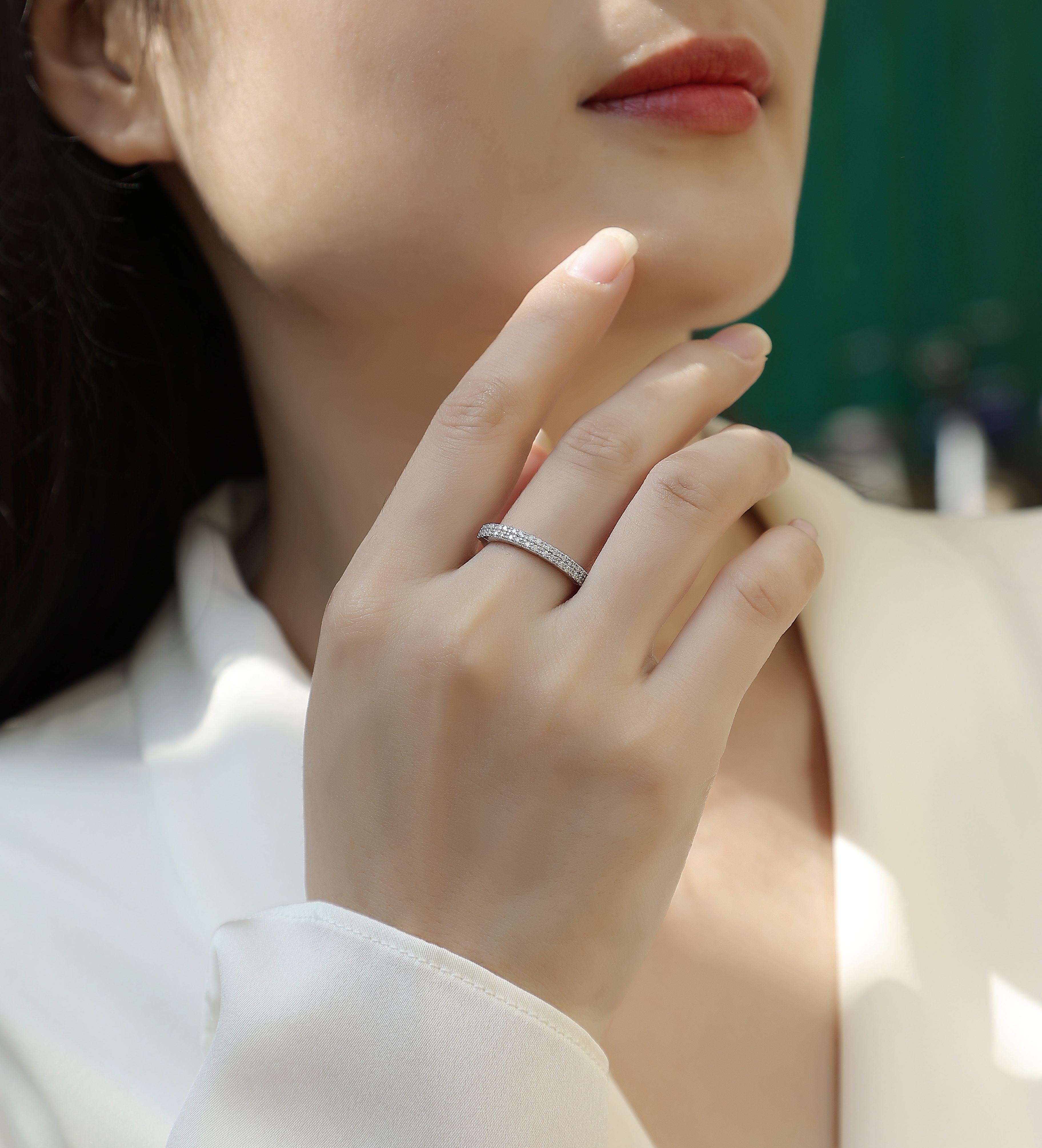1For Love - A Fashionable And Luxurious Jewelry Accessory Set With Moissanite S925 Sterling Silver And Platinum-plated Diamond Prohibit TikTok sales