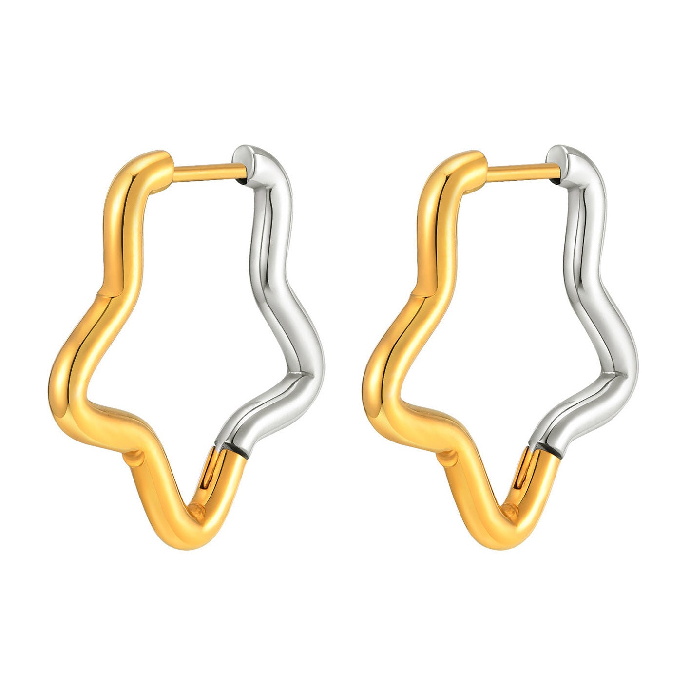 N Earrings Gradually Golden High-grade Ear Ring Titanium Steel Special-interest Earrings