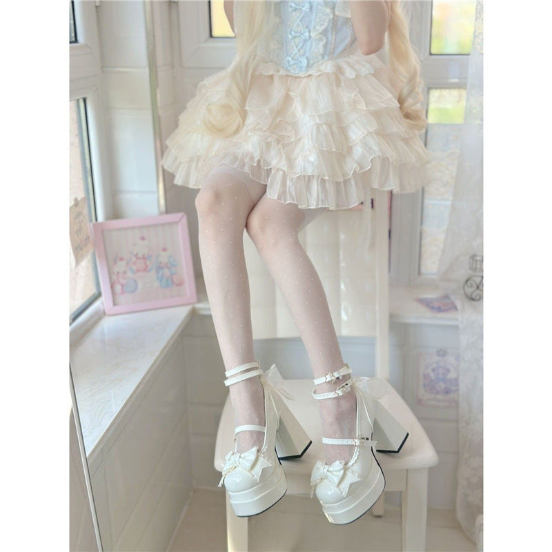 Women's One-strap Silver Single-layer Shoes