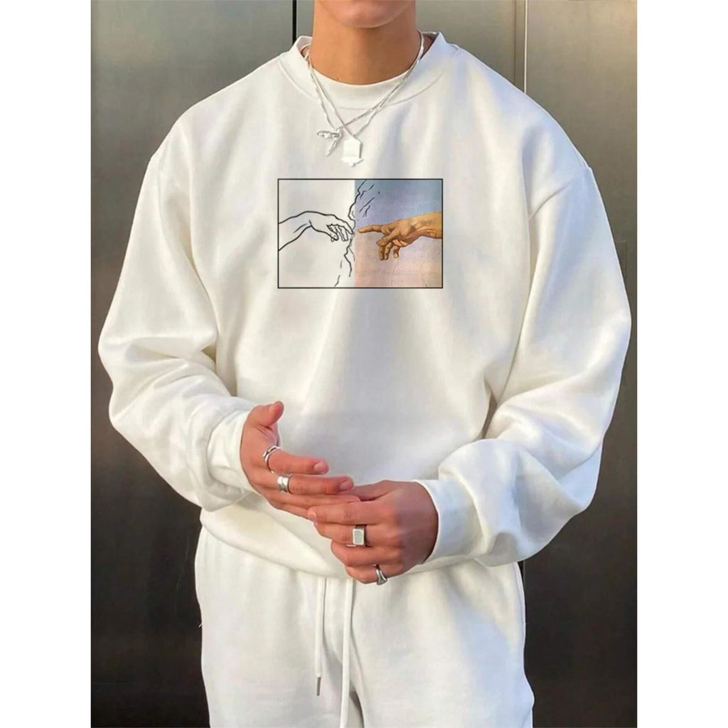 Street Style Men's Hand Printed Sweatshirt