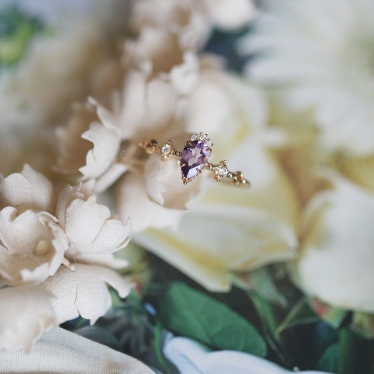 Super Exquisite Amethyst Light Luxury All-Match Ring