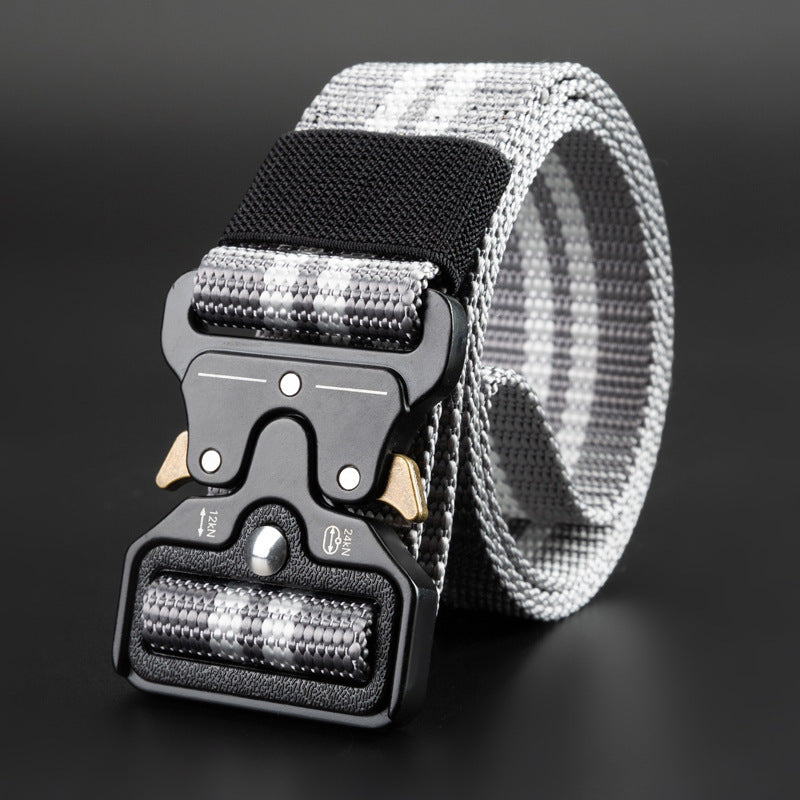 Men's Outdoor Nylon Elastic Buckle Belt Work Clothes Belt