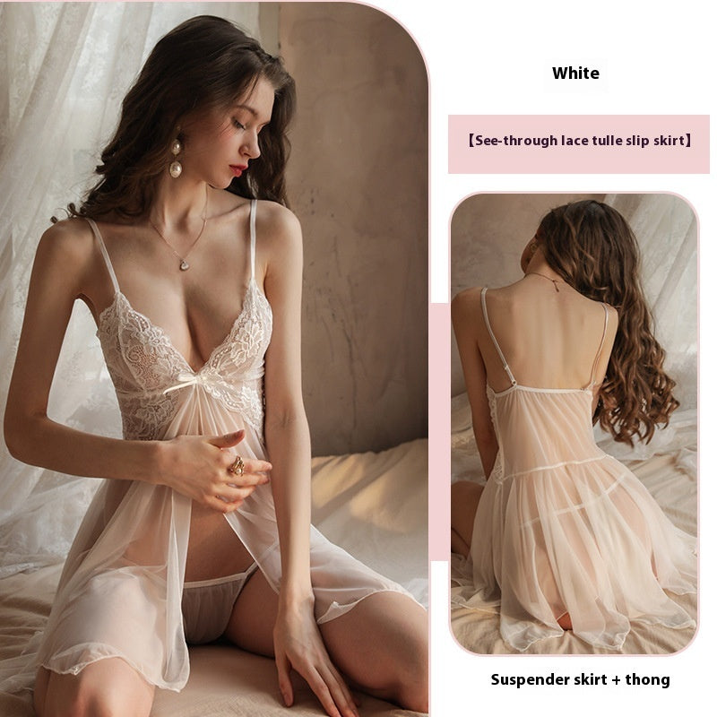 Women's Sleepwear Lace Transparent Suspender