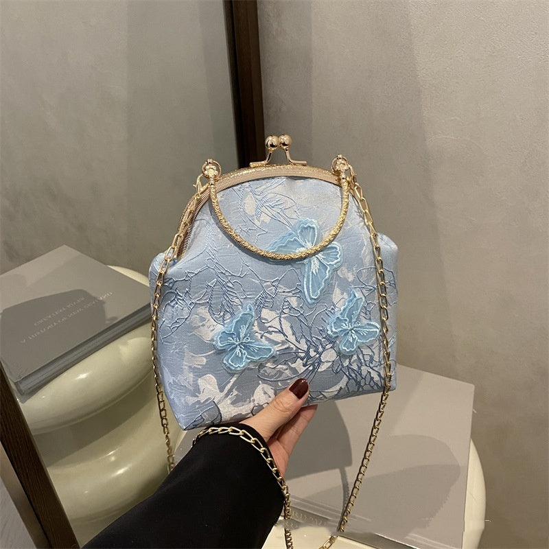 Women's Fabric Embroidered Chain Retro Messenger Bag