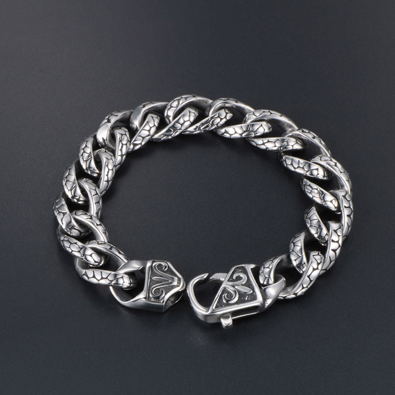 European And American Men's Retro Minimalist Titanium Steel Bracelet
