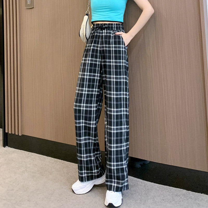 Straight, Loose High Waisted Pendant Pants With Wide Legs