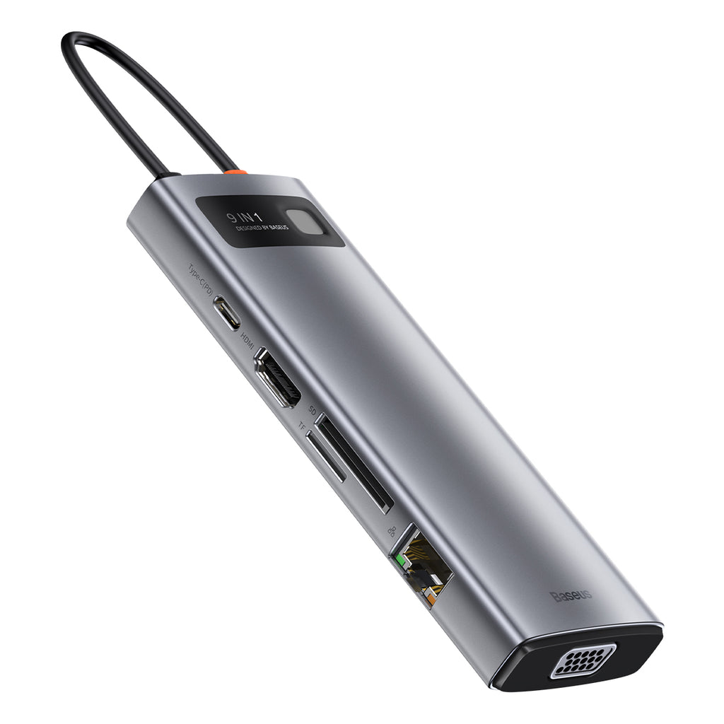 9 In 1 Multifunctional Type C HUB Docking Station Space Gray