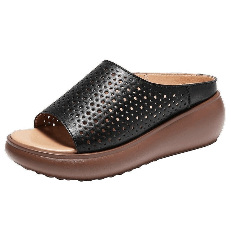 Peep Toe Open Toe Rocking Bottom Platform Heel Women's Shoes