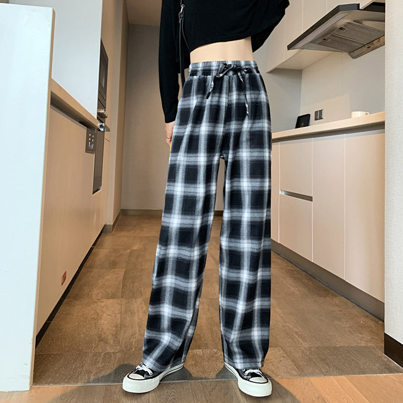 Straight, Loose High Waisted Pendant Pants With Wide Legs