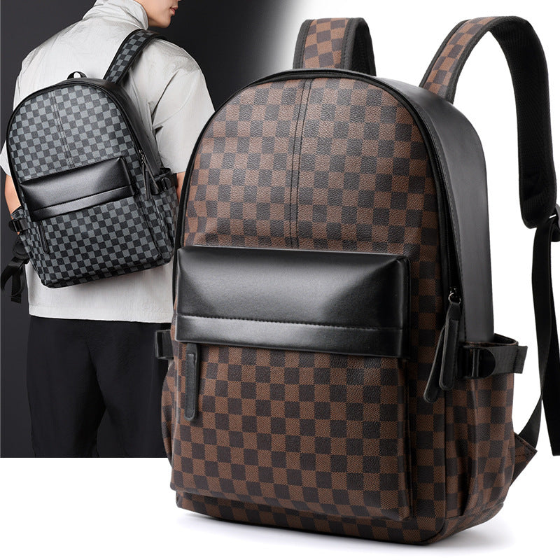 Business Trends Checked Backpack All-matching Casual