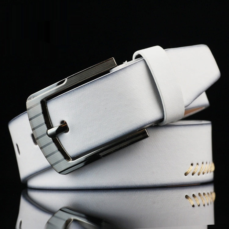 Men's Threading Casual Student Pin Buckle Belt